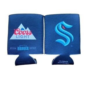 Seattle Kraken Hockey Coors Light Beer Koozie Insulated Can Cooler